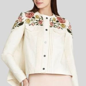 BCBGMaxAzaria Kristopher embroidered white jacket